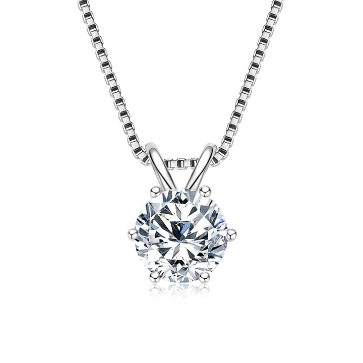 New 3/4 Carat D Color Moissanite Diamond Pendant Necklace Real 925 Sterling Silver Simulated Engagement Moissanite Necklace Gift