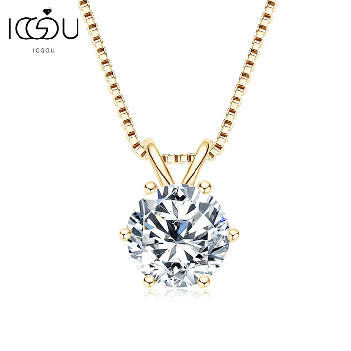 New 3/4 Carat D Color Moissanite Diamond Pendant Necklace Real 925 Sterling Silver Simulated Engagement Moissanite Necklace Gift