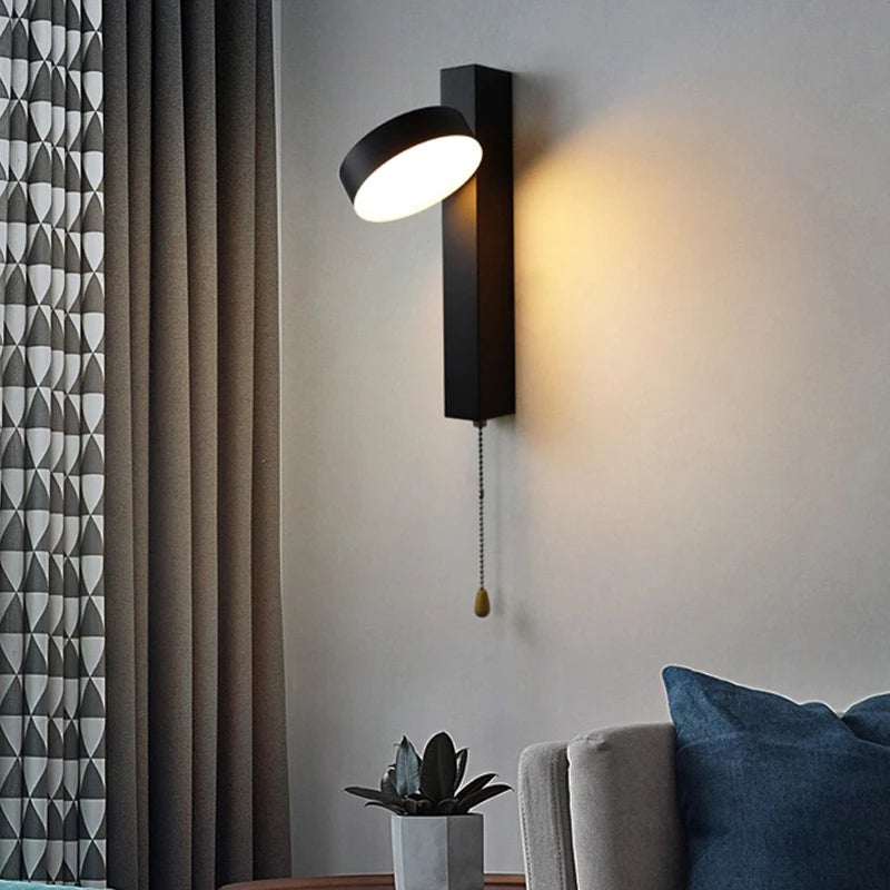 Nordic Wall Lamps with Pull Switch Bedroom Modern Home Decor
