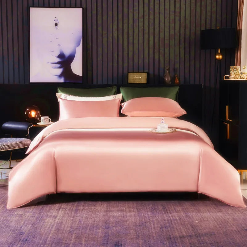 New Luxury Hotel Home Duvet Cover Solid Color Mulberry Silk Quilt Cover Multi-Size Quilt Cover Double Bed 