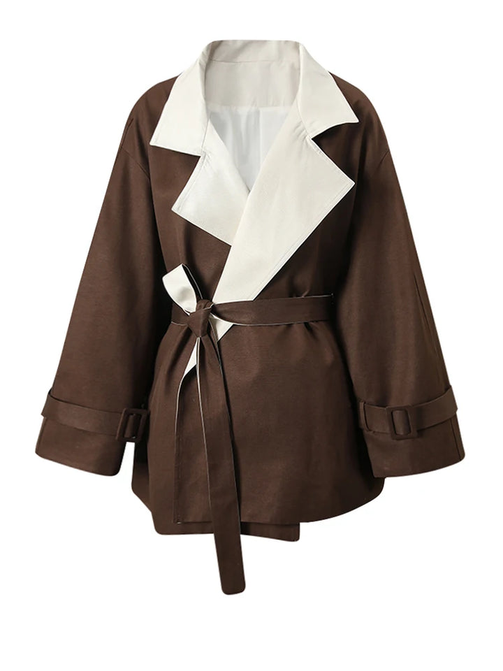 Women Elegant Lapel Long Sleeve Jacket