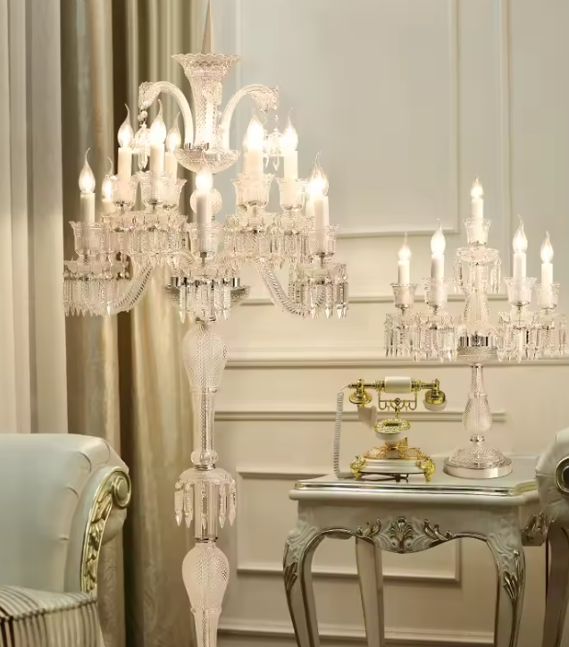 French Luxury Crystal Floor Lamp – Hotel, Wedding Lamp Living Room Lighting