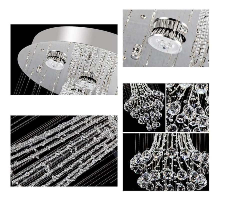 Luxury Crystal Ball LED Chandelier – Modern Staircase, Living Room & Lobby Pendant Light