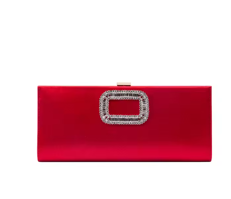 Luxury Black Silk Diamond Clutch Bag for Women – Elegant Evening, Wedding Handbag
