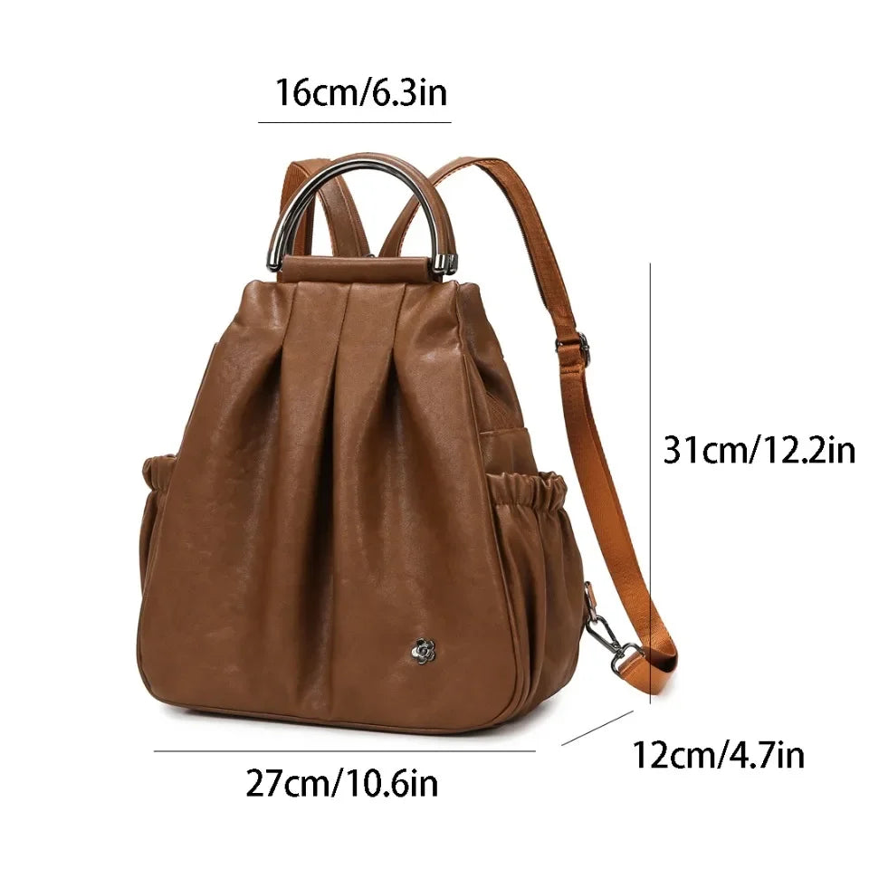 Fashion Backpack for Women Luxury Designer Rucksack Retro Style  Multi-Functional Travel Bag