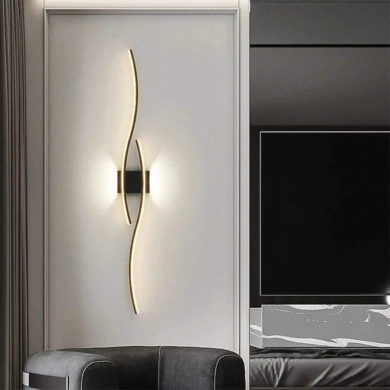Modern Minimalist LED Wall Light Black White Interior Decoration Lamps Wall Lamp Living Room up down Light Indoor for Bed Room