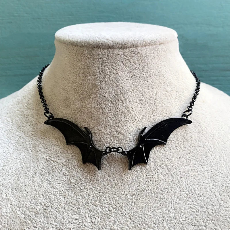 Vampire Vintage Wings Pendant Choker Necklace Christmas Witchy Gift for Women Fashion