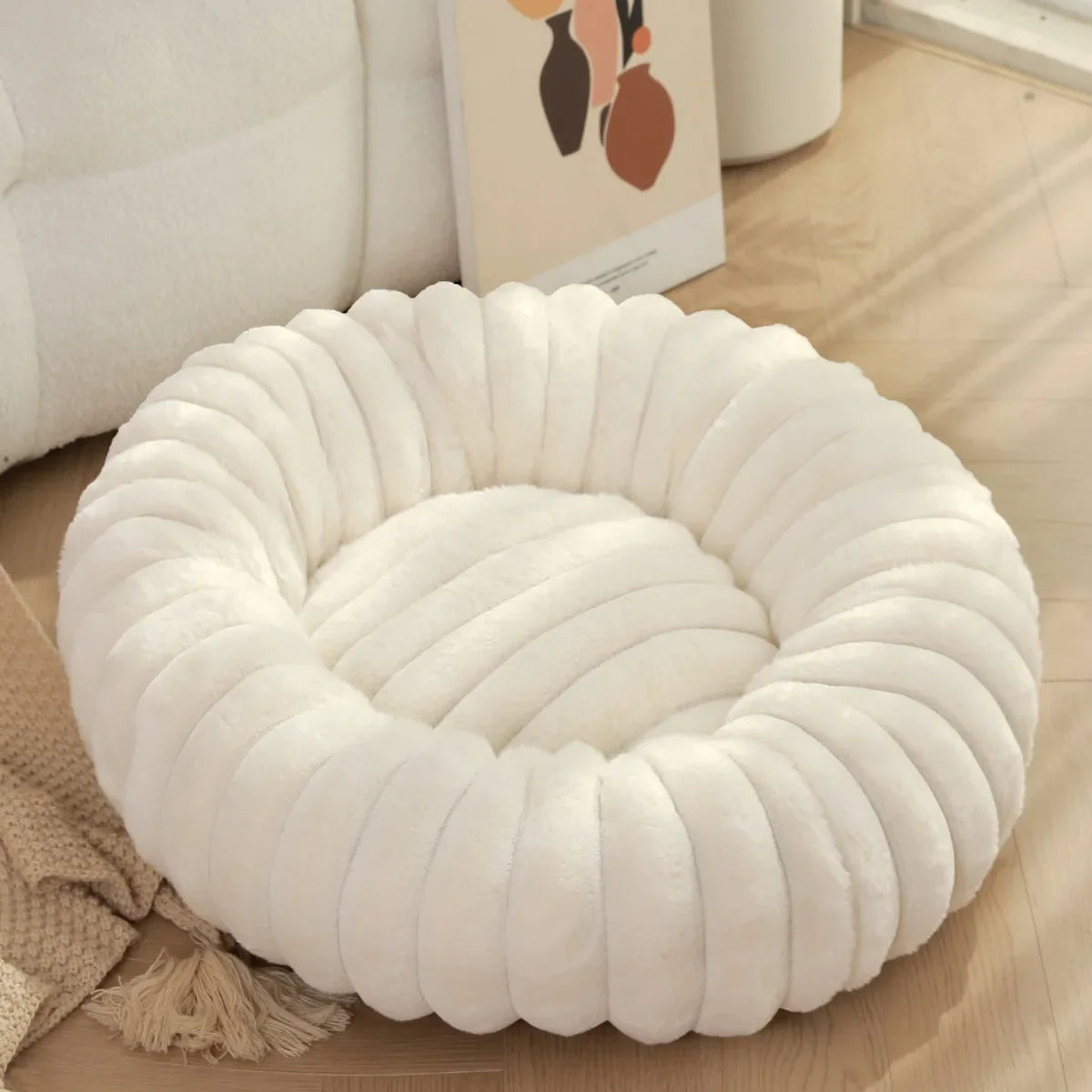New Comfy Round Pet Bed for Dog Soft Cat Bed 