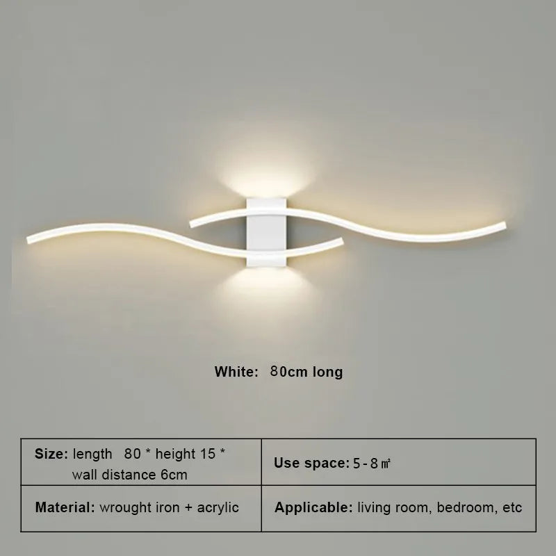 Modern Minimalist LED Wall Light Black White Interior Decoration Lamps Wall Lamp Living Room up down Light Indoor for Bed Room