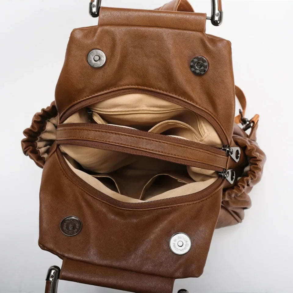 Fashion Backpack for Women Luxury Designer Rucksack Retro Style  Multi-Functional Travel Bag