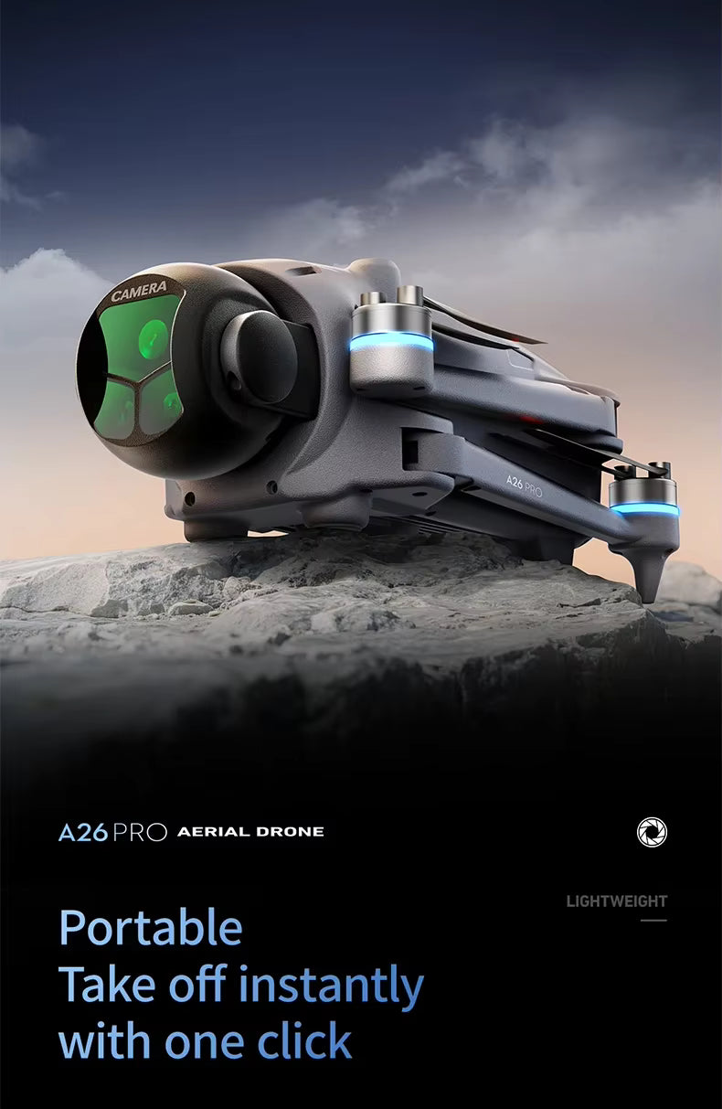 Modern A26 Pro Drone 8K Triple Camera Foldable RC Quadcopter Professional Aerial Drone