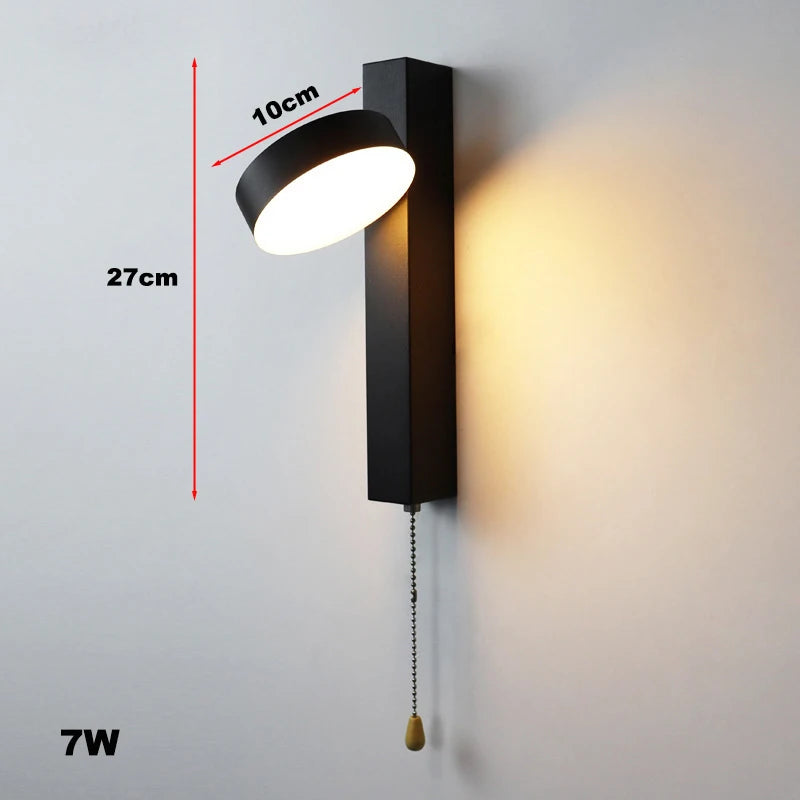 Nordic Wall Lamps with Pull Switch Bedroom Modern Home Decor