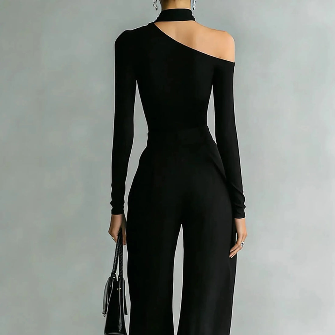 New Stand-Up Collar knitted + Double zipper Pants Set