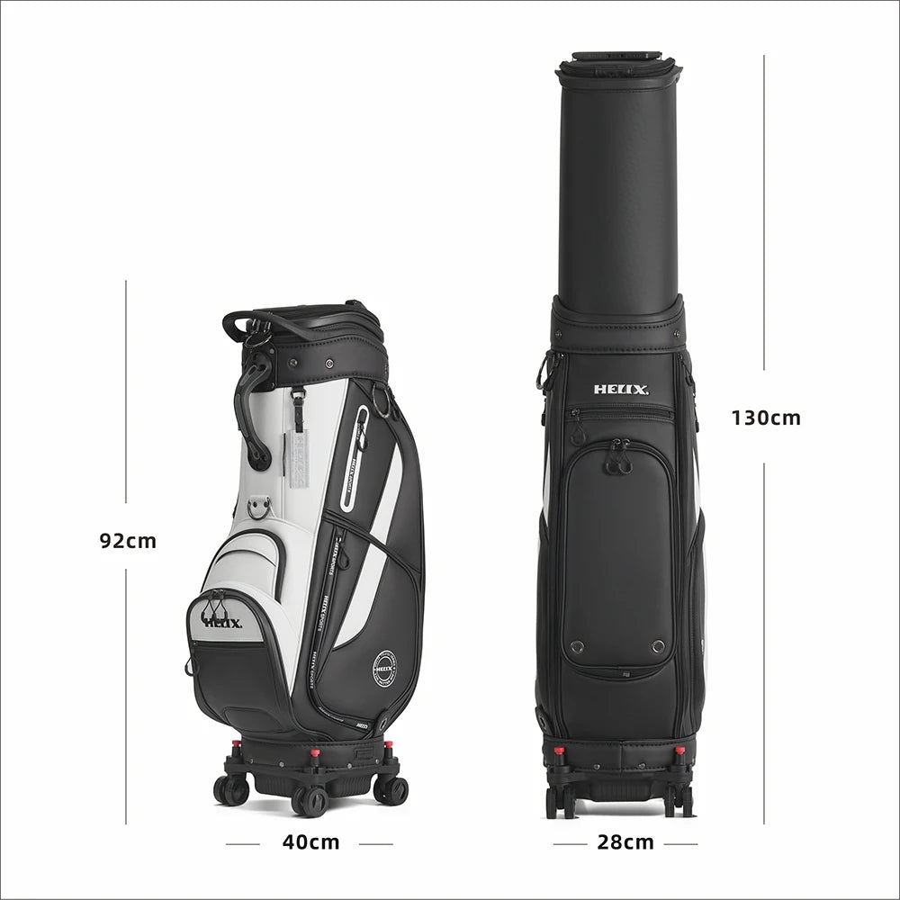 Premium Golf Bag with Wheels  Retractable Top Traveling Full Length Divider