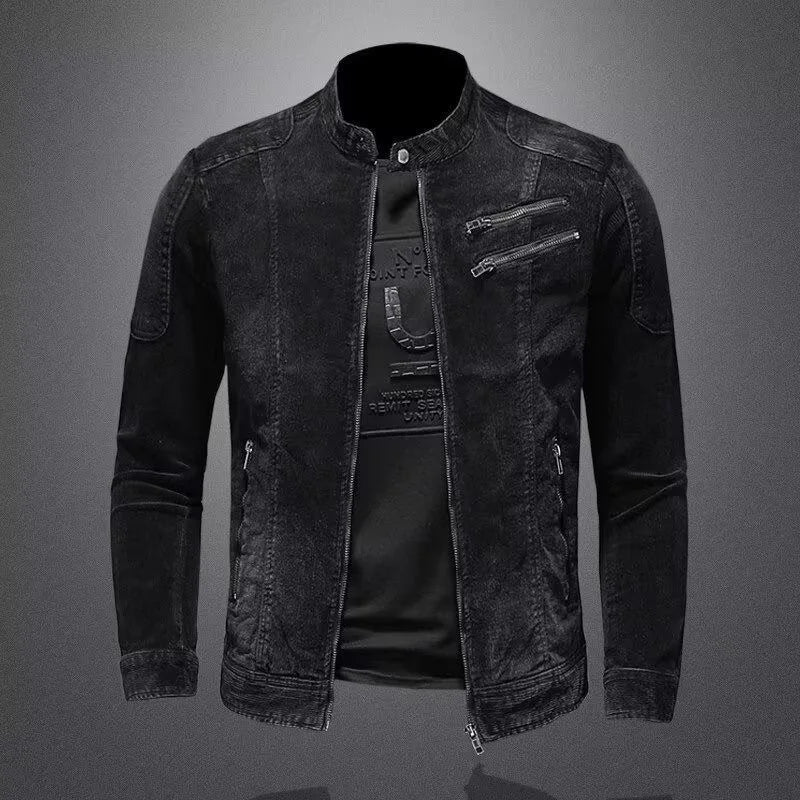 New Mens Denim Versity Jacket Stylish Wear