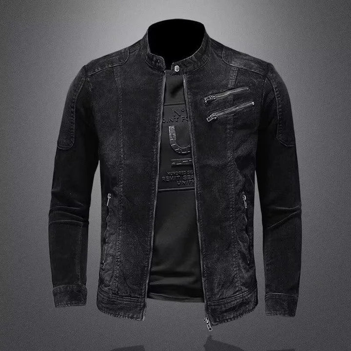 New Mens Denim Versity Jacket Stylish Wear