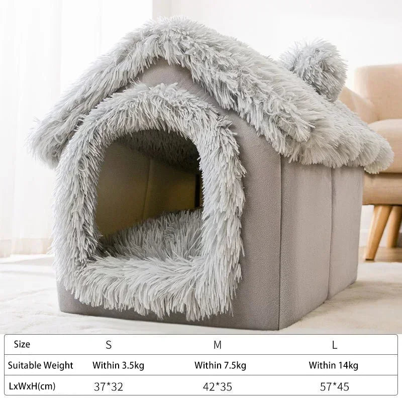 New Stylish Foldable Dog House Kennel Bed Mat for Small Medium Dogs Cats Winter Warm Cat Bed Nest Pet Products Basket Pets Puppy Cave Sofa