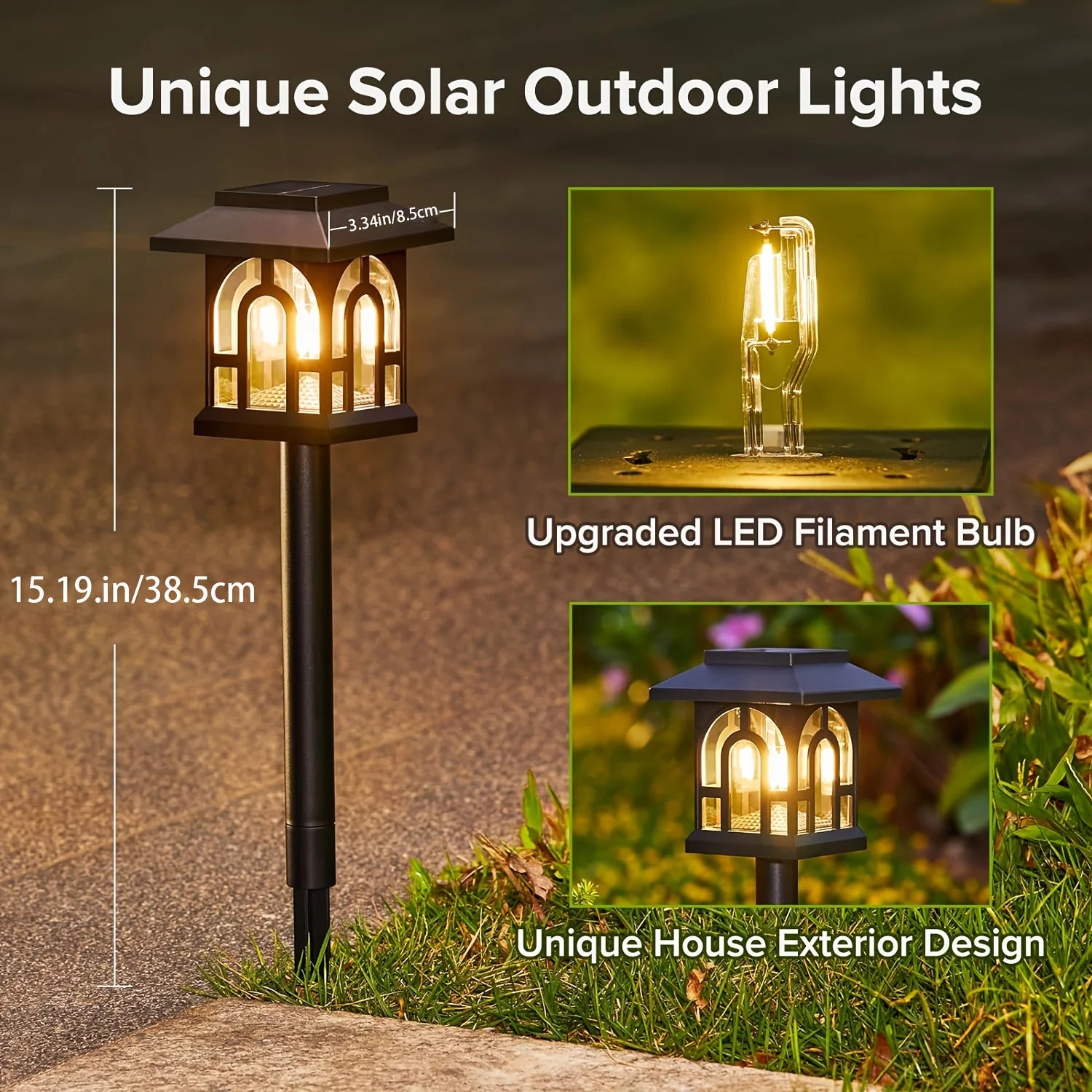Modern Solar Pathway Lights Outdoor Home Garden