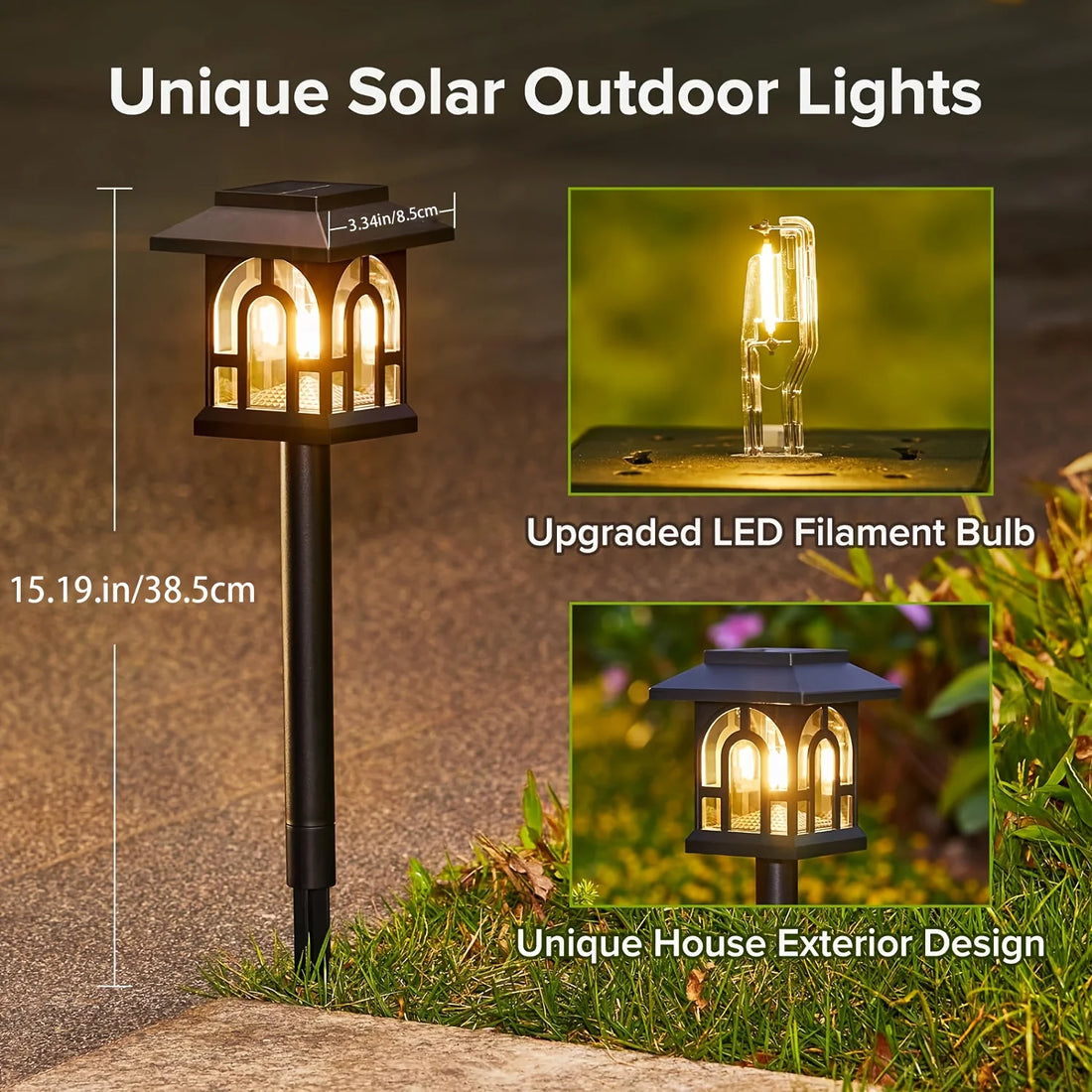 Modern Solar Pathway Lights Outdoor Home Garden