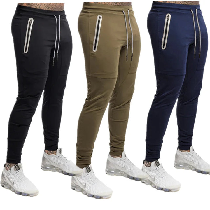 Modern Men Sweatpants Jogger Zipper Pockets 