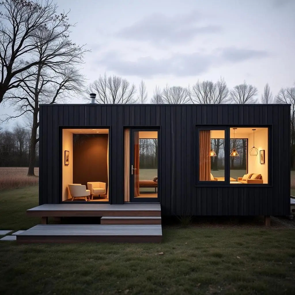 Modern Prefab ADU Tiny Home: Low Cost Container House with Bedroom & Office Ready-To-Ship Mobile Home with Bathroom & Kitchen