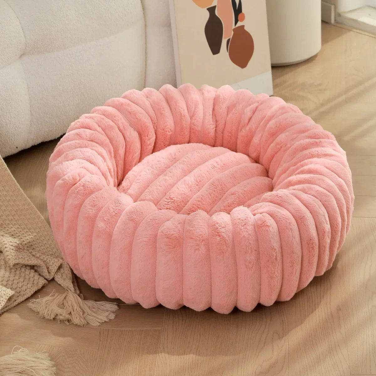 New Comfy Round Pet Bed for Dog Soft Cat Bed 