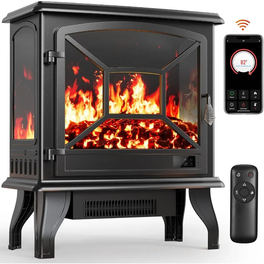 Modern Remote Control Electric Fireplace Heater for Living Room 