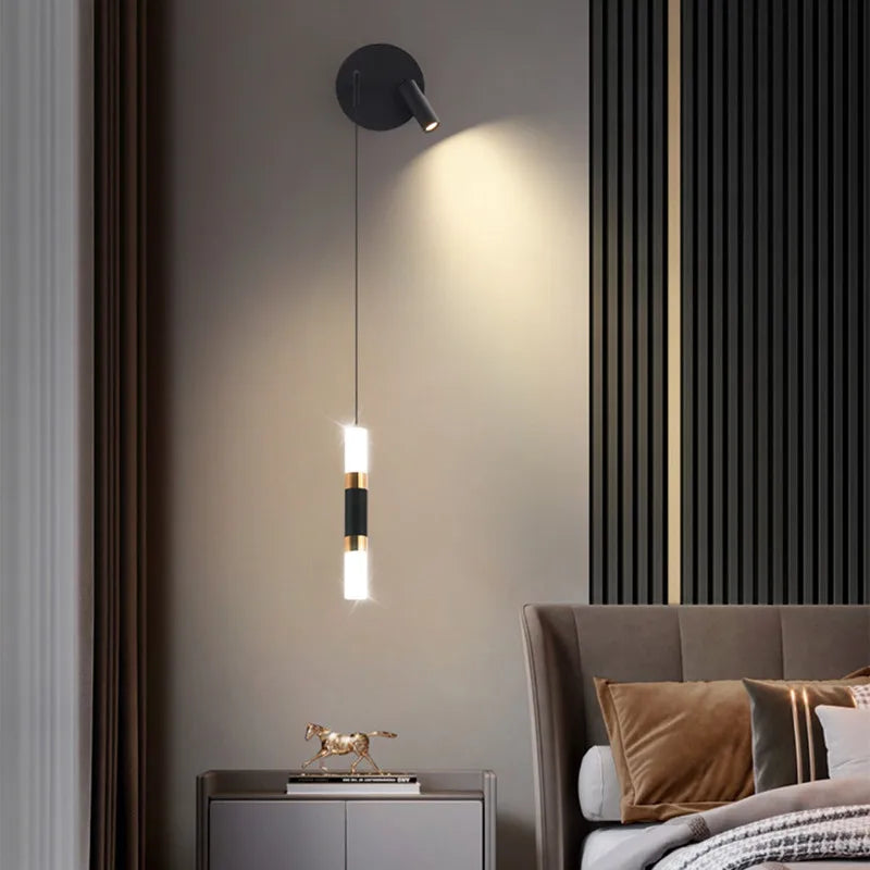 Bedside Wall Lamp Nordic Minimalist Living Room Background Wall Lamp Spot Lamp Light Luxury Ledmodern Bedroom Small Pendant Lamp
