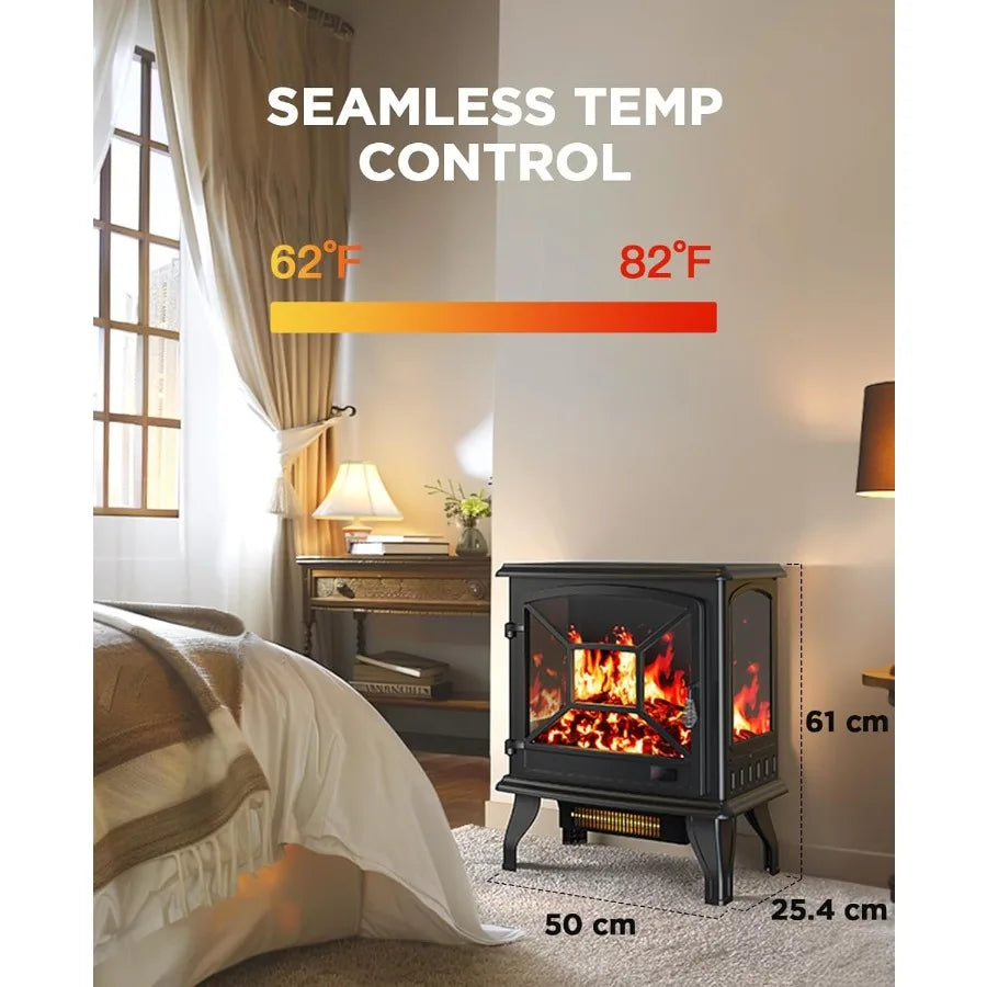 Modern Remote Control Electric Fireplace Heater for Living Room 