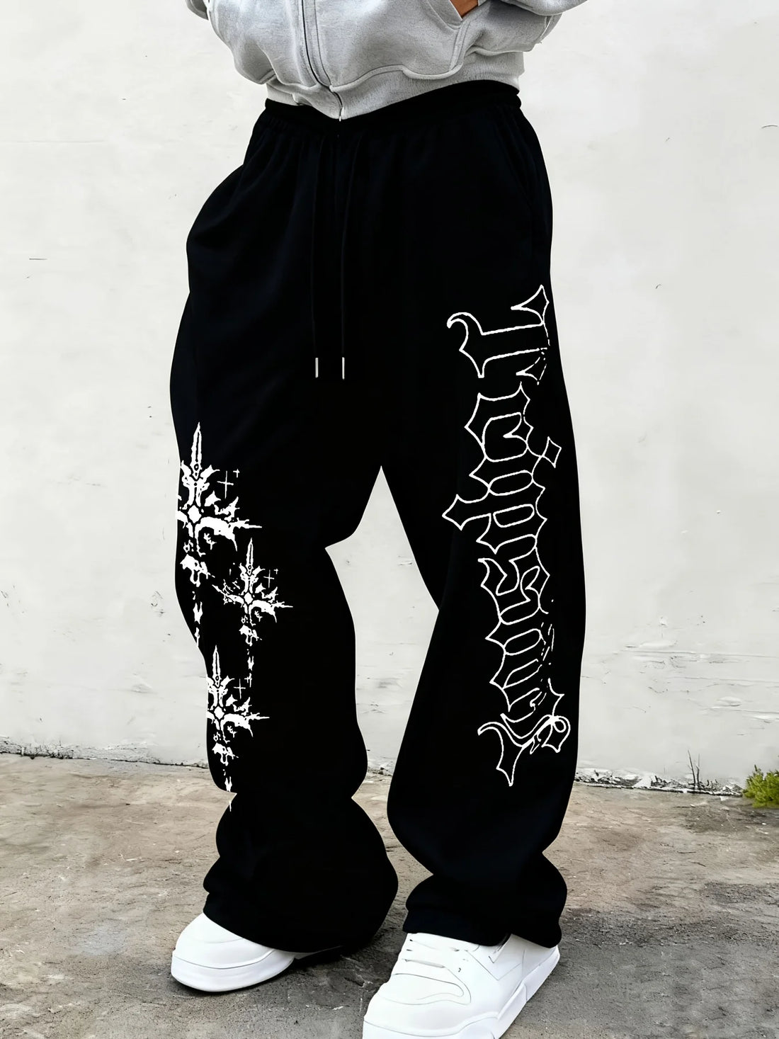 Mens Drawstring Streetwear Casual Sports Trousers