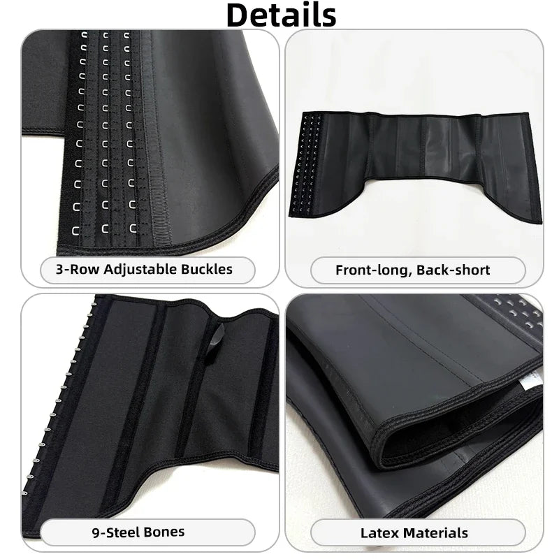 Women Latex Waist Trainer – Tummy Control Shapewear Slimming Belt