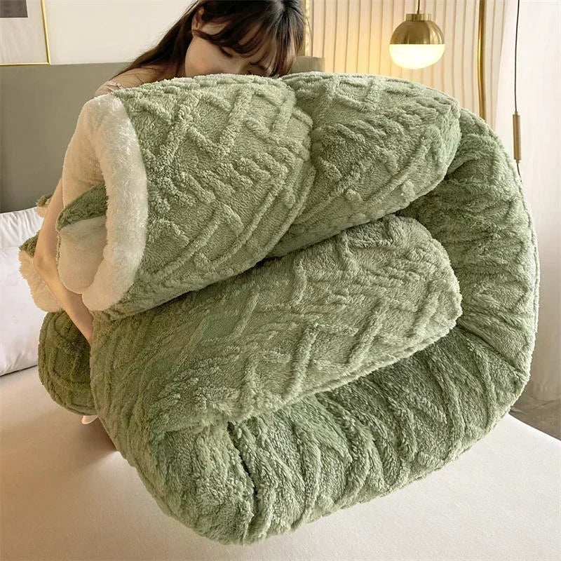 New Norway Style Super Thick Winter Warm Blanket for Bed Artificial Lamb Cashmere Weighted Blankets