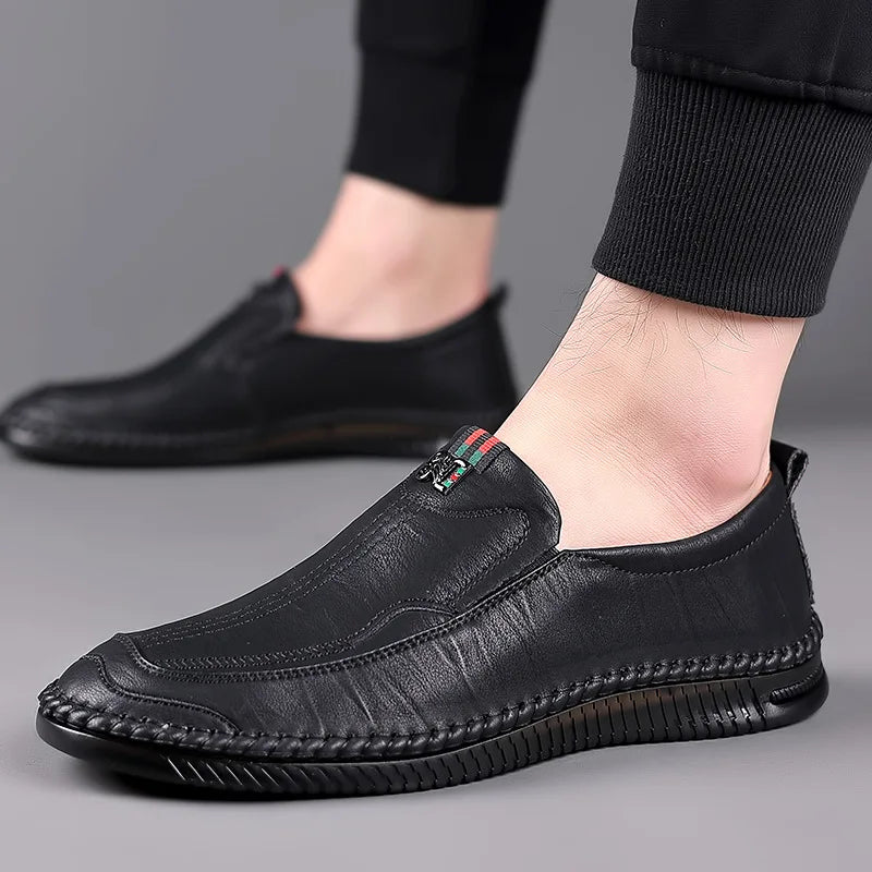 Shoes Men Handmade Leather Casual Sneakers Comfort Driving Shoe Soft Leather Loafers Moccasins Tooling Shoe Footwear Man Brands