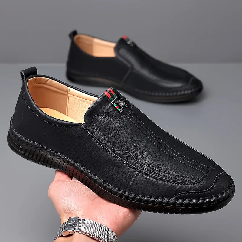 Shoes Men Handmade Leather Casual Sneakers Comfort Driving Shoe Soft Leather Loafers Moccasins Tooling Shoe Footwear Man Brands