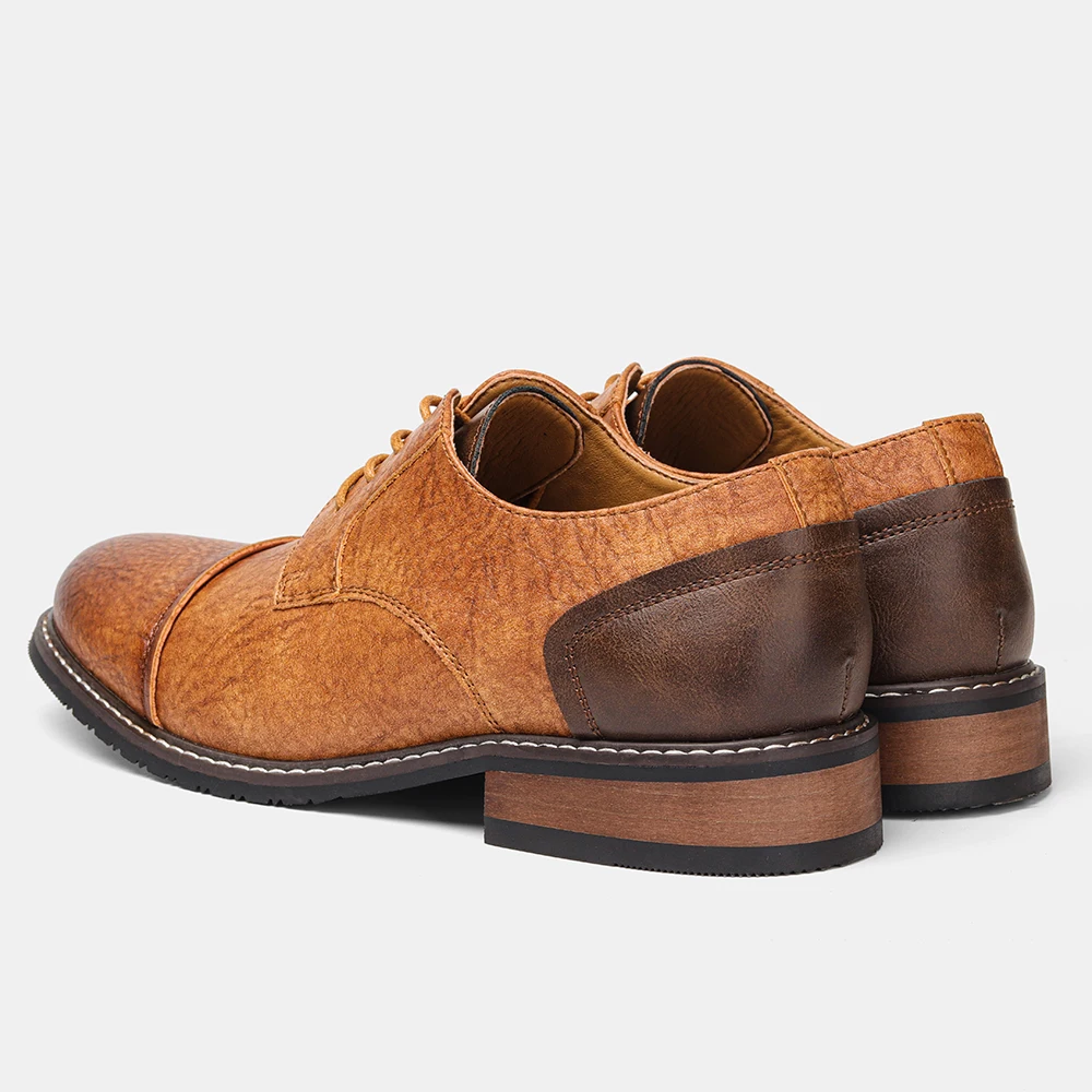 Men's Leather Derby Shoes – Casual Fashion Dress Shoes | Classic Smart-Casual Lace-Up Footwear