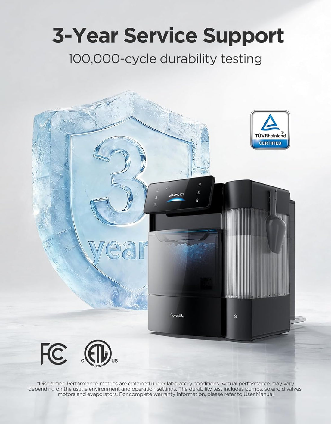 Premium Nugget Ice Maker Pro – Ice Production, WiFi App & Voice Control, Ultra-Quiet Countertop Ice Machine