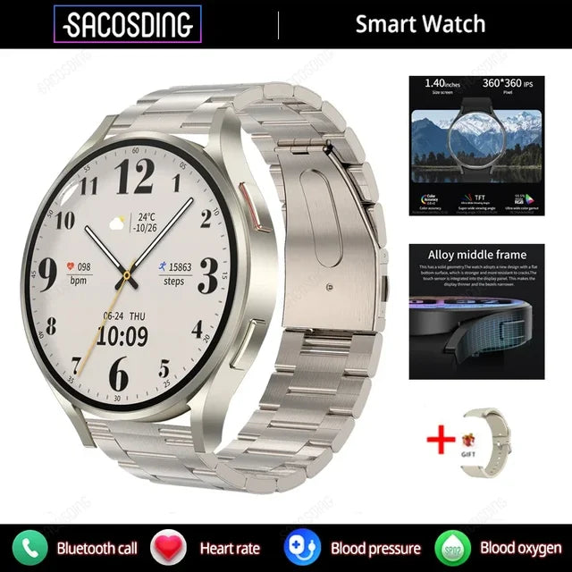 Sport Smart Watch Men NFC Custom Dial Voice Bluetooth Call Watch Smart Women Heart Rate Blood Pressure Smartwatch for Samsung