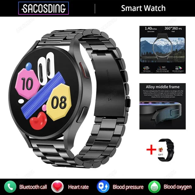 Sport Smart Watch Men NFC Custom Dial Voice Bluetooth Call Watch Smart Women Heart Rate Blood Pressure Smartwatch for Samsung