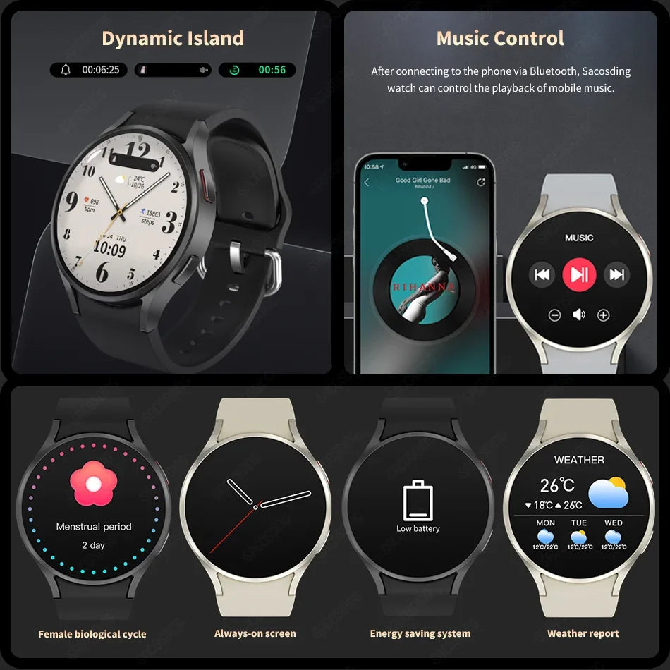 Sport Smart Watch Men NFC Custom Dial Voice Bluetooth Call Watch Smart Women Heart Rate Blood Pressure Smartwatch for Samsung