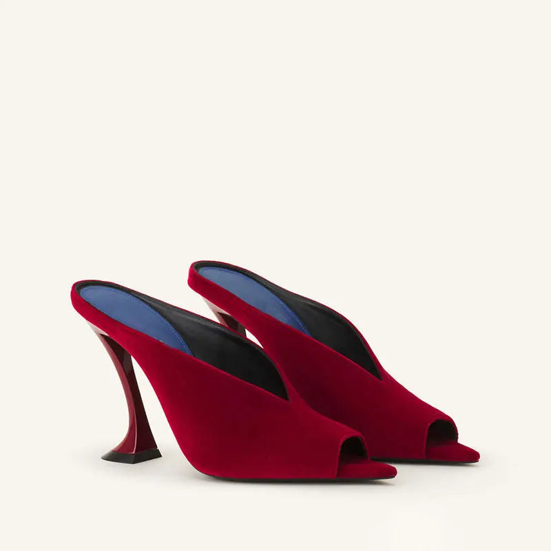 New French Square Toe Women High Heels Sandals