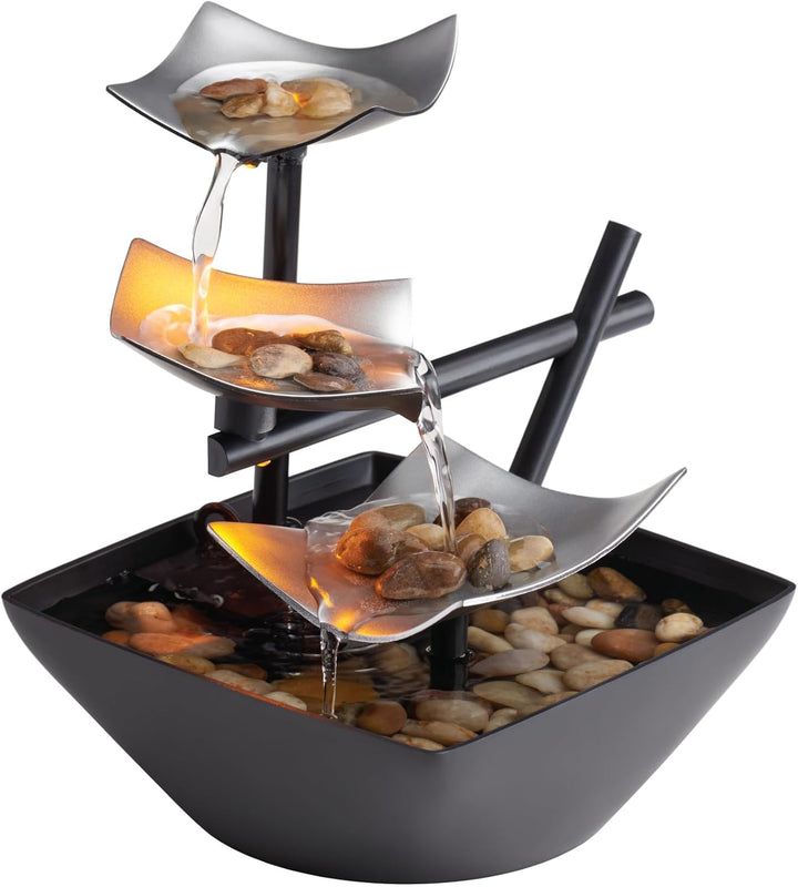 New Indoor Home Décor Soothing Sound Machine, Zen Desktop Tabletop Water Fountain for Bedroom, Office & Living Room