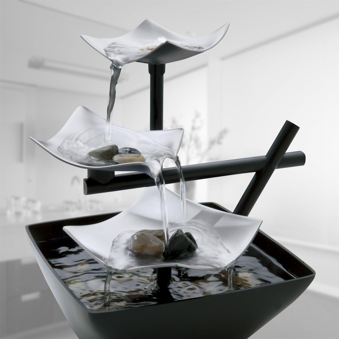 New Indoor Home Décor Soothing Sound Machine, Zen Desktop Tabletop Water Fountain for Bedroom, Office & Living Room