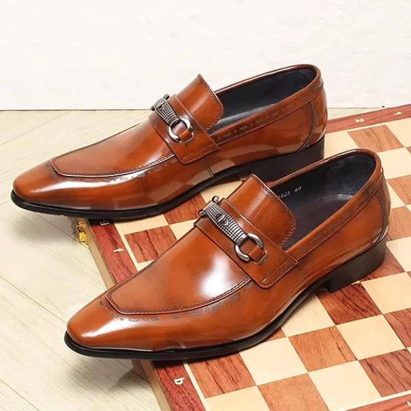 Men’s Light Luxury Leather Dress Loafers