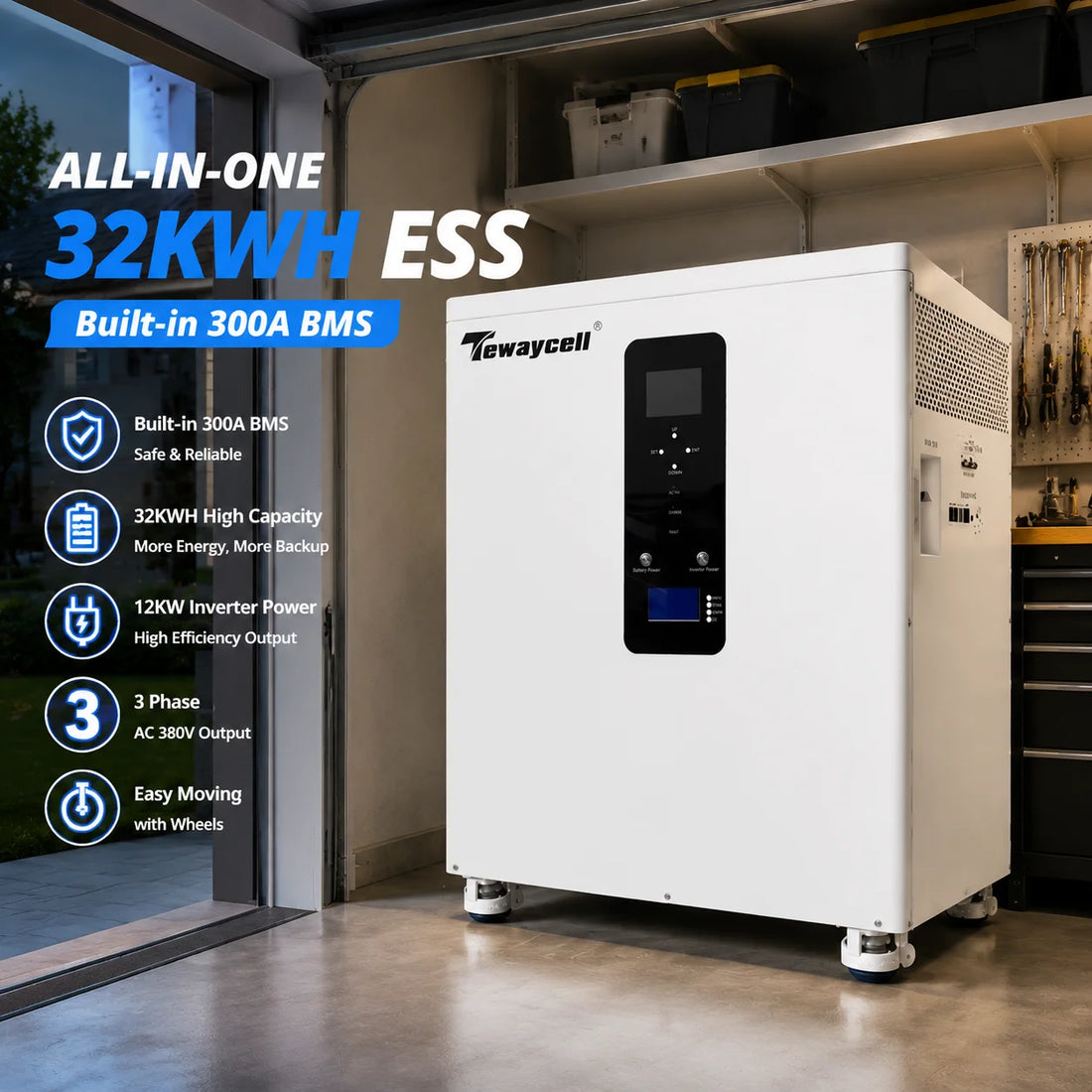 Modern All-in-One Home ESS LiFePO4 Battery with Hybrid Inverter | 10-20kW Solar Energy Storage System
