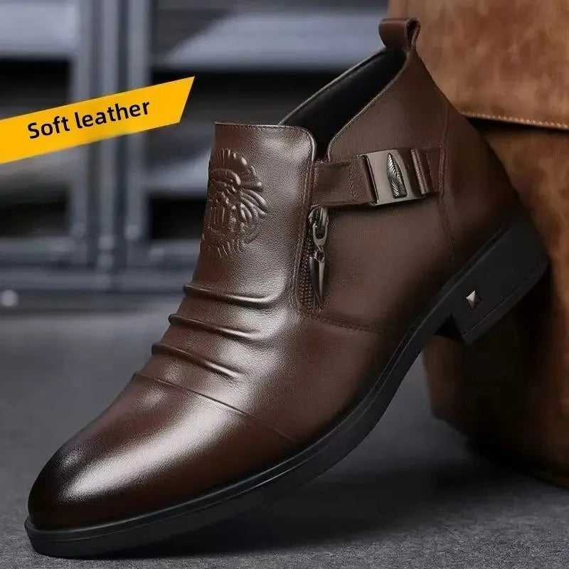 New British Style Men's Pointed Toe Formal Boots