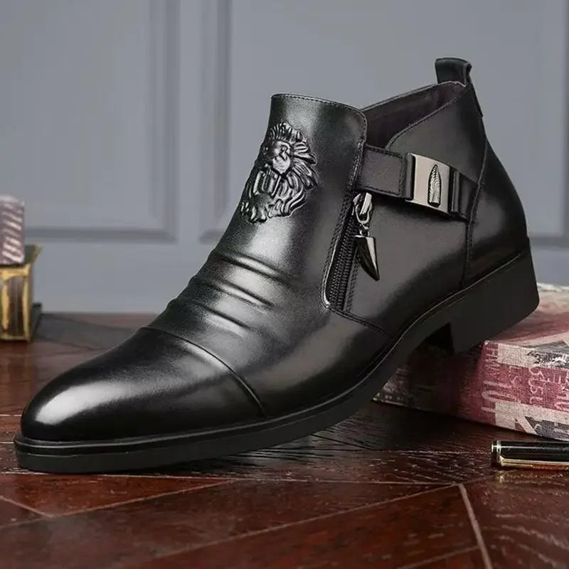 New British Style Men's Pointed Toe Formal Boots