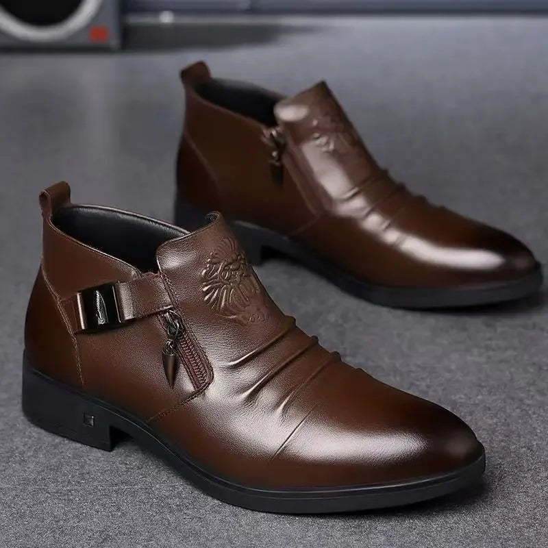 New British Style Men's Pointed Toe Formal Boots