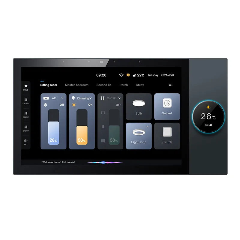 Smart Home Automation 10-Inch Central Control Panel Host (Music Edition) with Built-In Zigbee Gateway