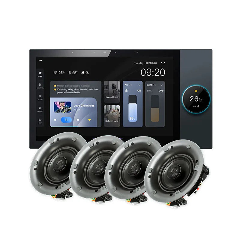 Smart Home Automation 10-Inch Central Control Panel Host (Music Edition) with Built-In Zigbee Gateway