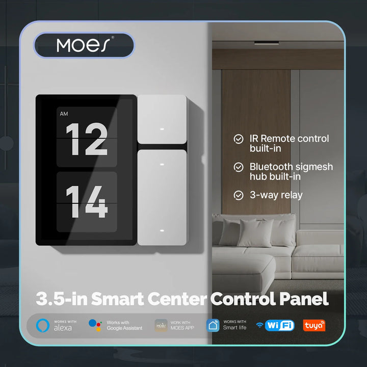 All-in-One Home Automation Controller - WiFi Smart Control Panel 3.5” Touch Screen, 3-Relay Switch with IR Remote & Bluetooth
